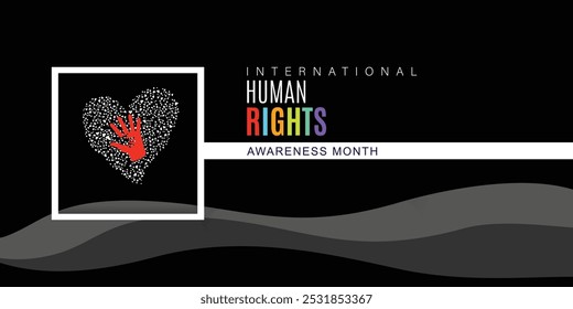 Diciembre es el Mes Universal de los Derechos Humanos. Concepto de Festiva. Plantilla de fondo, Anuncio, tarjeta, cartel con inscripción de texto. Vector EPS10 ilustración.