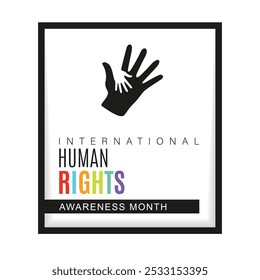 December is Universal Human Rights Month. Holiday concept. Template for background, banner, card, poster with text inscription. Vector EPS10 illustration.