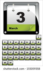 December vector calendar icons. Set