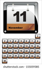 December vector calendar icons. Set