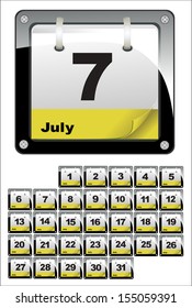 December vector calendar icons. Set
