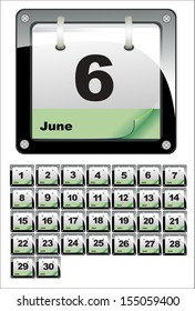 December vector calendar icons. Set