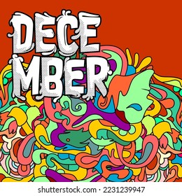 december vector illustration, december abstract art