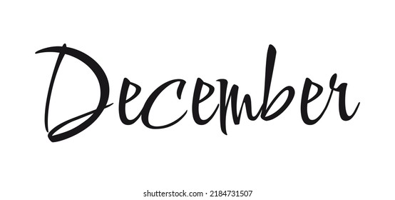 December vector lettering.  Modern calligraphy style. 