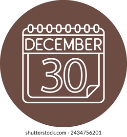 December Vector Line Circle Icon Design