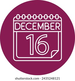 Dezember Vektor Linie Kreis Icon Design