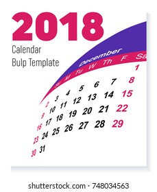 Versão de dezembro. Calendário Globo único de 2018. Cor roxa e vermelha