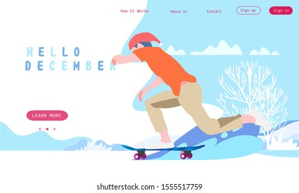 December web page design template. Modern vector illustration concepts for website and mobile website development. Easy to edit and customize.