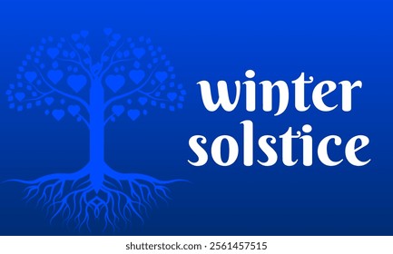 December is Winter Solstice Vector illustration. Holiday concept. suitable for placard, background, Greeting Card, Poster design template with text inscription, standard Social Media Post.