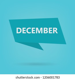 december word on a sticker- vector illustration