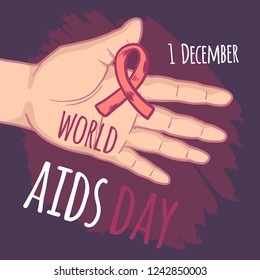 December world aids day concept background. Hand drawn illustration of december world aids day vector concept background for web design