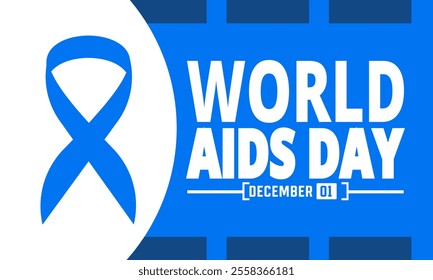December is world aids day. world HIV day vector illustration, Holiday concept. suitable for placard, background, Greeting Card, Poster design template with text inscription, standard Social Media 