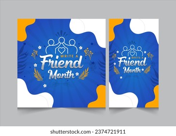 December is Write a Friend Month! Teaches your children the importance of writing, vector illustration eps 10
