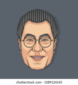 December,2019 : Moon Jae In Portrait Art In Symmetrical Style