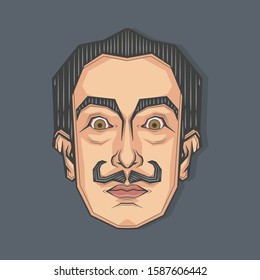 December,2019 : Salvador Dali Portrait Art In Symmetrical Style