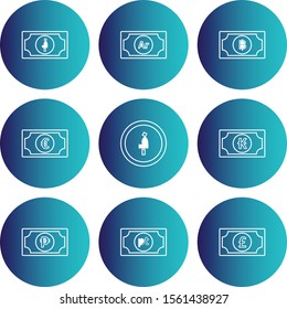 decent currency icons isolated on background 
