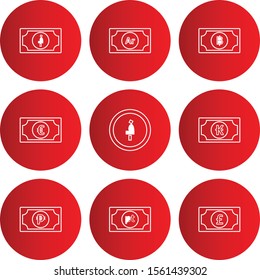 decent currency icons isolated on background 
