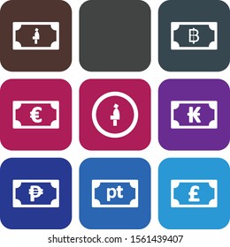 decent currency icons isolated on background 
