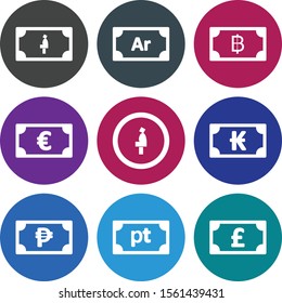 decent currency icons isolated on background 
