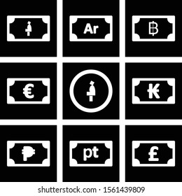 decent currency icons isolated on background 
