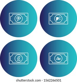decent currency icons isolated on background 
