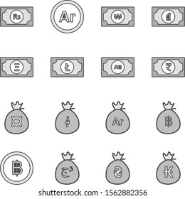 decent currency icons isolated on background 
