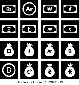 decent currency icons isolated on background 
