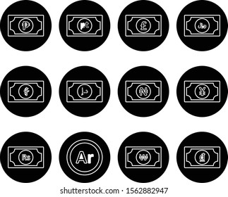 decent currency icons isolated on background 
