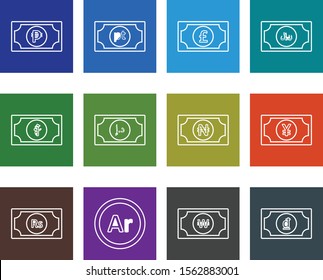 decent currency icons isolated on background 
