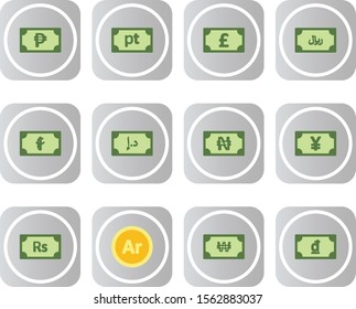 decent currency icons isolated on background 
