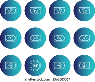 decent currency icons isolated on background 
