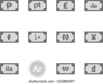 decent currency icons isolated on background 

