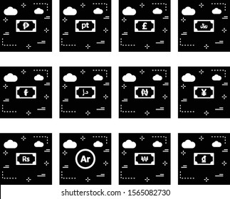 decent currency icons isolated on background 
