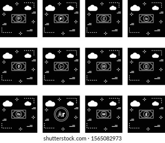 decent currency icons isolated on background 
