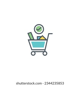 Decent and cute shopping cart vector 