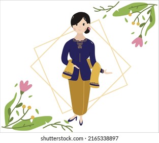 Decent Girl in flowers with fashion and style