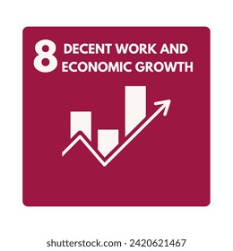 Decent work and economic growth the 8th goal, sustainable development goals icon