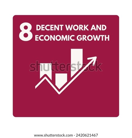 Decent work and economic growth the 8th goal, sustainable development goals icon