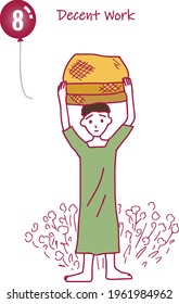 DECENT WORK image simple touch illustration 