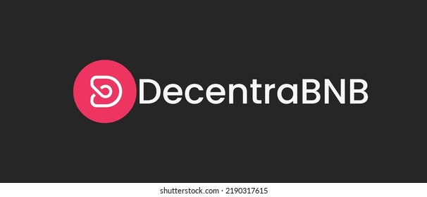 The DecentraBNB cryptocurrency DBNB token. Blockchain Technology Cryptocurrency logo on isolated background with text.