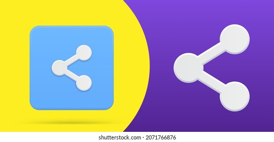 Decentralize compound connection symbol simple 3d icon button set vector illustration. Molecular network cyberspace connective elements management. Decentralization encrypted structure