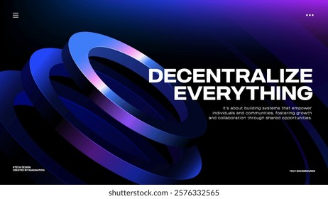 Decentralize Everything Circular Modern Tech Design for Blockchain and Innovation Themes-Vector Design