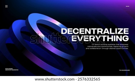 Decentralize Everything Circular Modern Tech Design for Blockchain and Innovation Themes-Vector Design