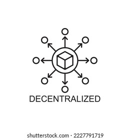 icono de descentralización, vector de icono de negocio