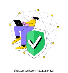 Decentralized application abstract concept vector illustration. Digital application, blockchain, P2P computer network, web app, multiple users, cryptocurrency, open source abstract metaphor.