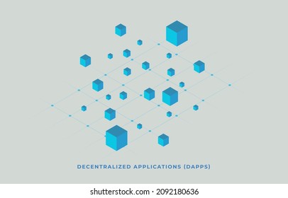 Decentralized Application Dapps concept. Blockchain technology dapps fintech Open-source software and Smart Contract concept on ethereum cryptocurrency