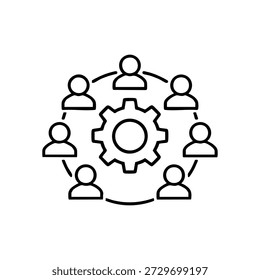 Icono de Vector en blanco y negro para la comunidad de criptomonedas y la gobernanza distribuida