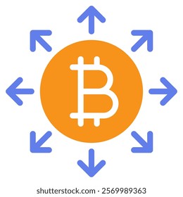 Decentralized Crypto and Blockchain icon illustration