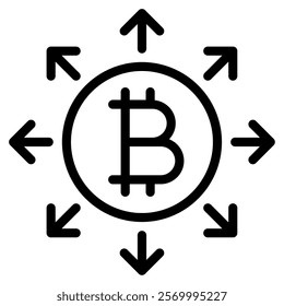 Decentralized Crypto and Blockchain icon illustration