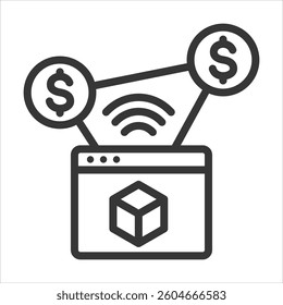 Decentralized Derivative Outline Icon Vector Illustration